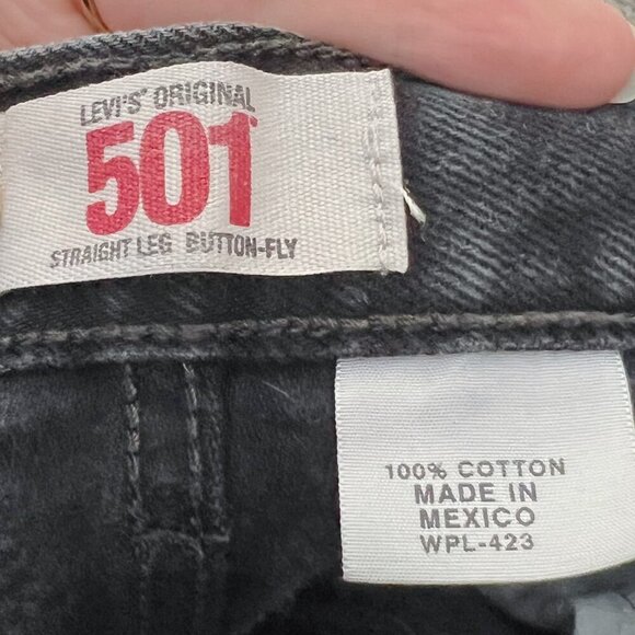 Levi's Original 501 Straight Leg Button Fly Black Jeans Denim Size 38 x 34 - Picture 5 of 5